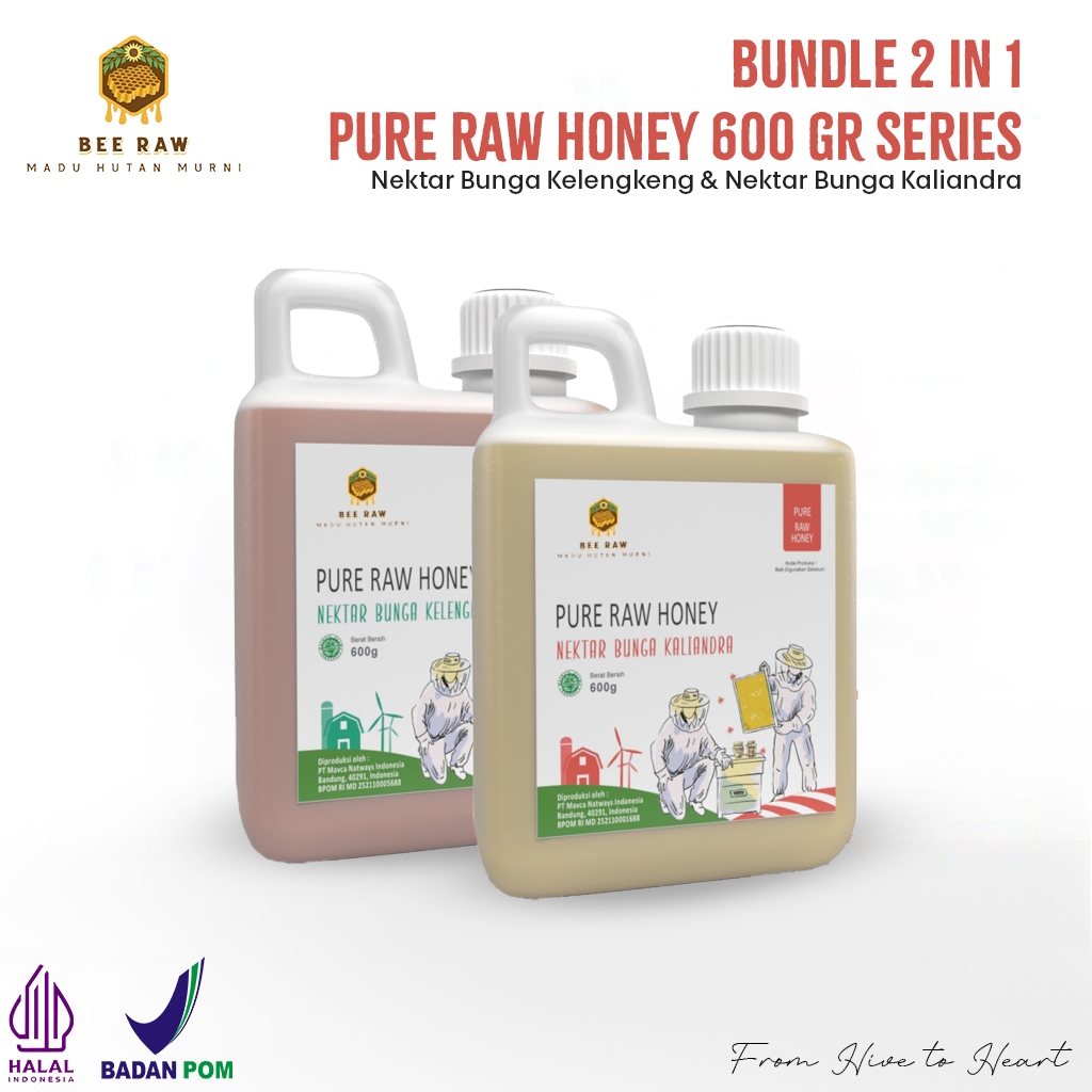 

Bee Raw Bundle 2 In 1 Madu Kelengkeng & Kaliandra 600gr Series