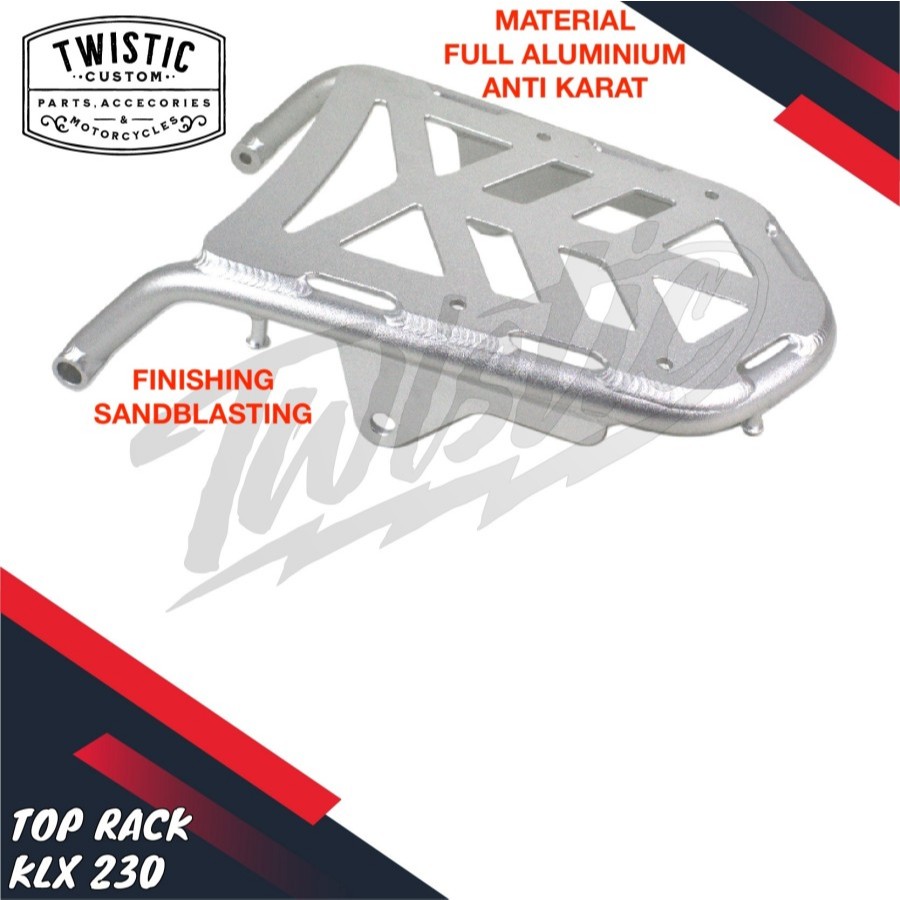 Bracket Dudukan Top Box Top Rack Rak Aluminium Tas Pannier Belakang Atas Adventure Motor Kawasaki KL