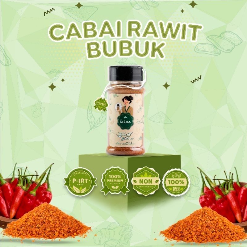 

Cabai Rawit Bubuk / Cayenne Pepper Powder / Bumbu Botol 45gr / Premium Quality / IKIAE