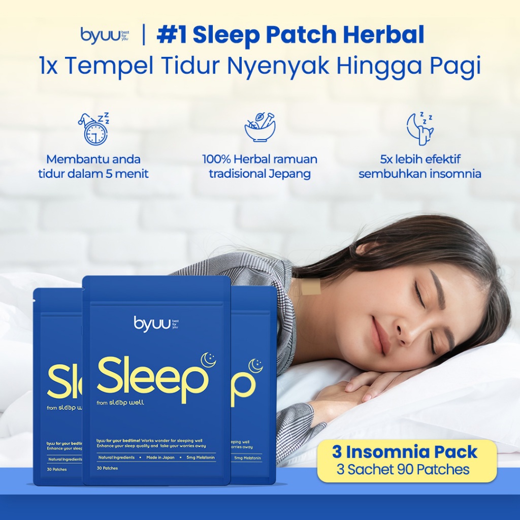 BYUU Sleep Sleeping Patch  Overthinking Hilang Tidur Auto Nyenyak With Wintergreen Essential Oil Aro