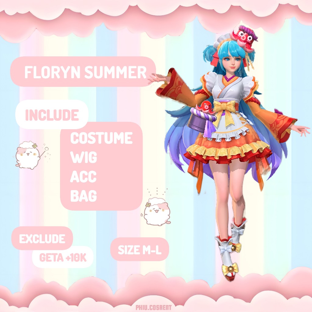 RENT / SEWA COSPLAY | Floryn - Yatai Waitress | Floryn summer skin MLBB