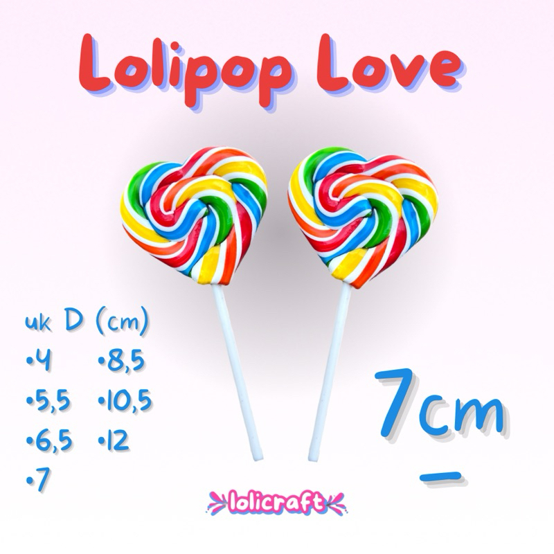 

Lolipop Love 7 cm isi 50 | Lolicraft Permen Lolipop 7cm Warna Warni Pelangi Viral