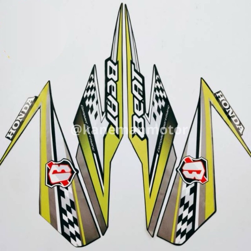 STIKER STRIPING LIS LES POLET BODY MOTOR HONDA BEAT FI ESP 2018 WARNA HITAM HIJAU
