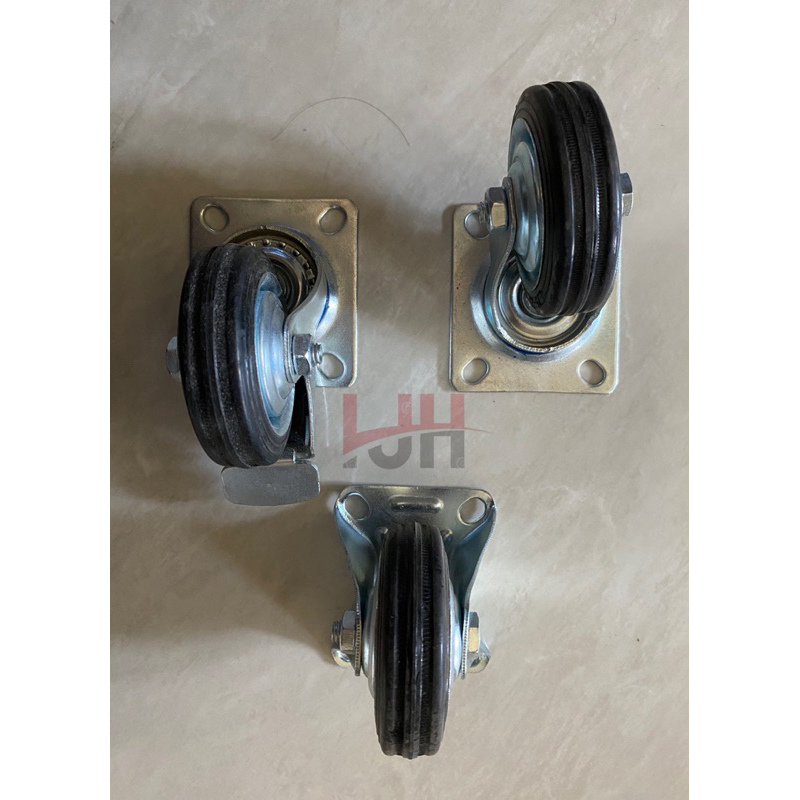 Roda caster 3 inch , troli mati , troli hidup(tanpa rem) , troli hidup ( plus rem )