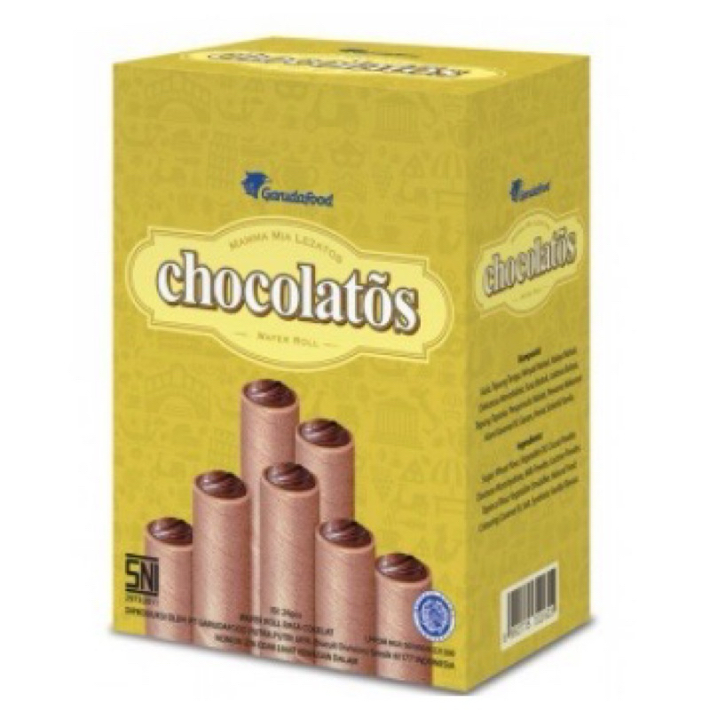 

Chocolatos Wafer Roll Box Isi 24 x 8,5 gr Classic Cokelat