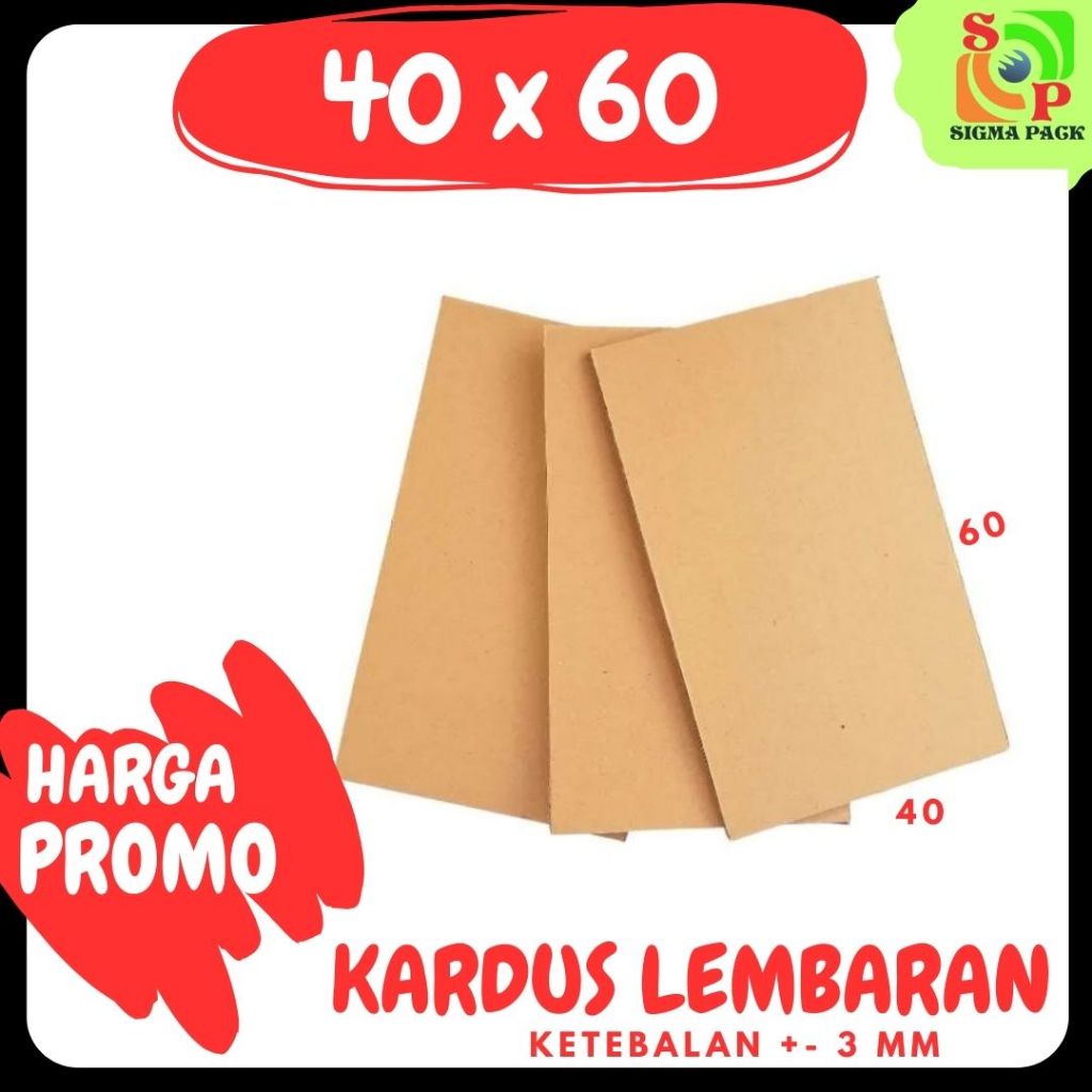 

Sheet 40x60 / 40x50 / 40x30 / 40x20 / 40x10 Lembaran Bahan Polos Single Wall Kardus Coklat Karton Packing