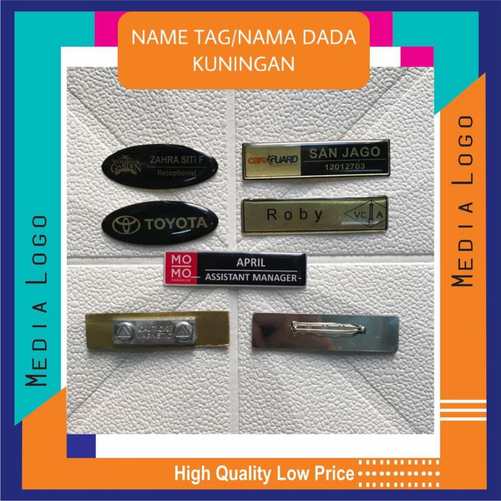 

Name Tag /Nama Dada/Papan Nama -Custom Satuan-Proses Cepat