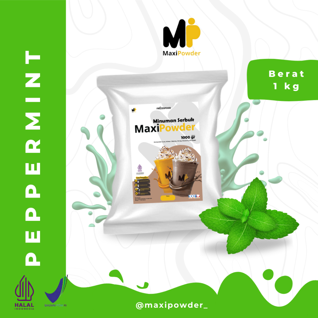 

Bubuk Minuman Rasa Peppermint 1kg / Minuman Kekinian Peppermint Termurah / MaxiPowder