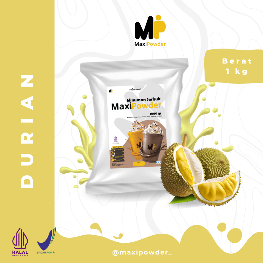 

Bubuk Minuman Rasa Durian 1kg / Minuman Kekinian Durian Termurah / MaxiPower