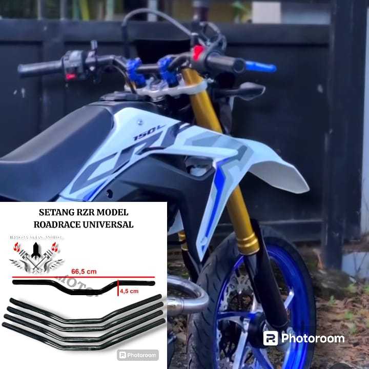 SETANG STANG STIR RZR NON RAISER PNP SUPERMOTO HEREX STYLE CRF 150 KLX DTRACKER 150 WR155 DLL STANG 