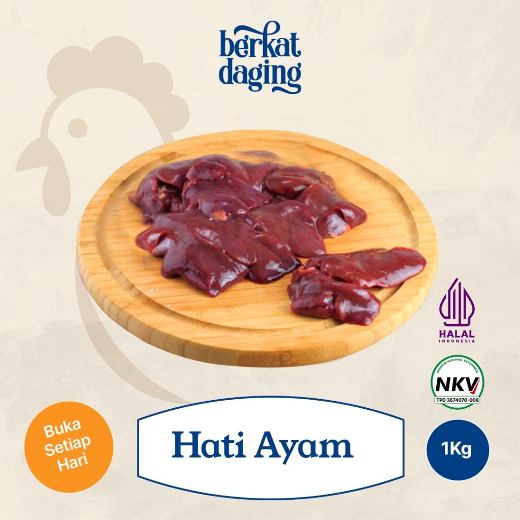 

Hati Ayam Bersih 1kg - Chicken Liver Ati Fresh NKV - BERKAT DAGING
