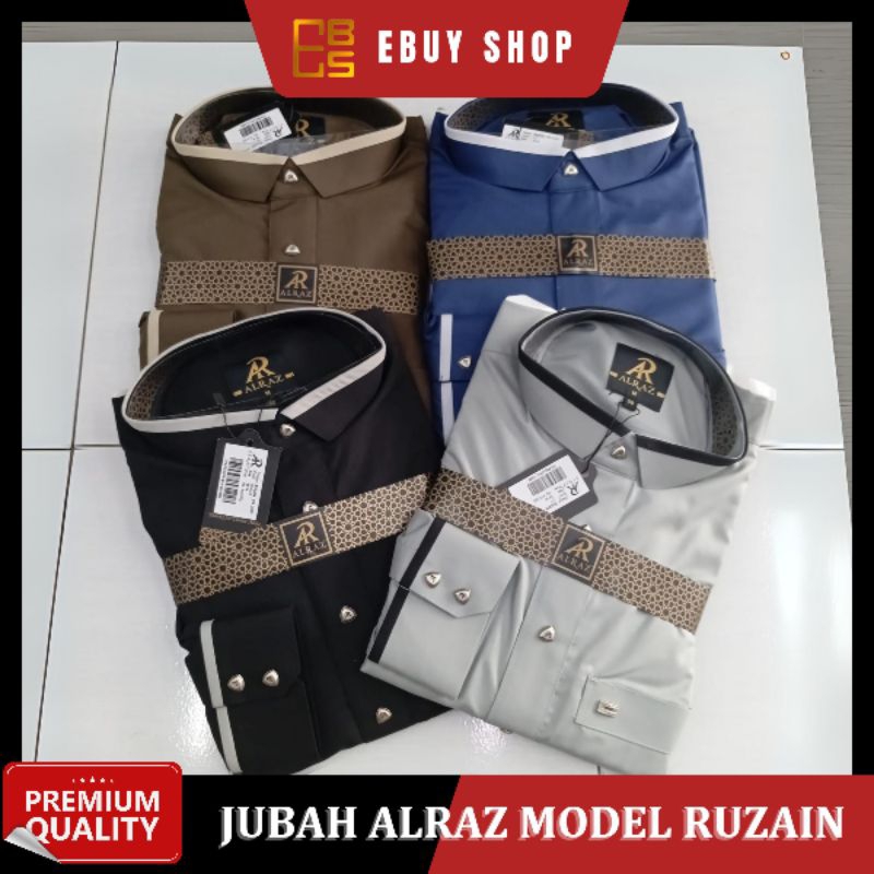 Jubah / Gamis Alraz Katun Manset Premium / Jubah Alraz Al Raz Ruzain / Jubah Alraz Katun Premium / A