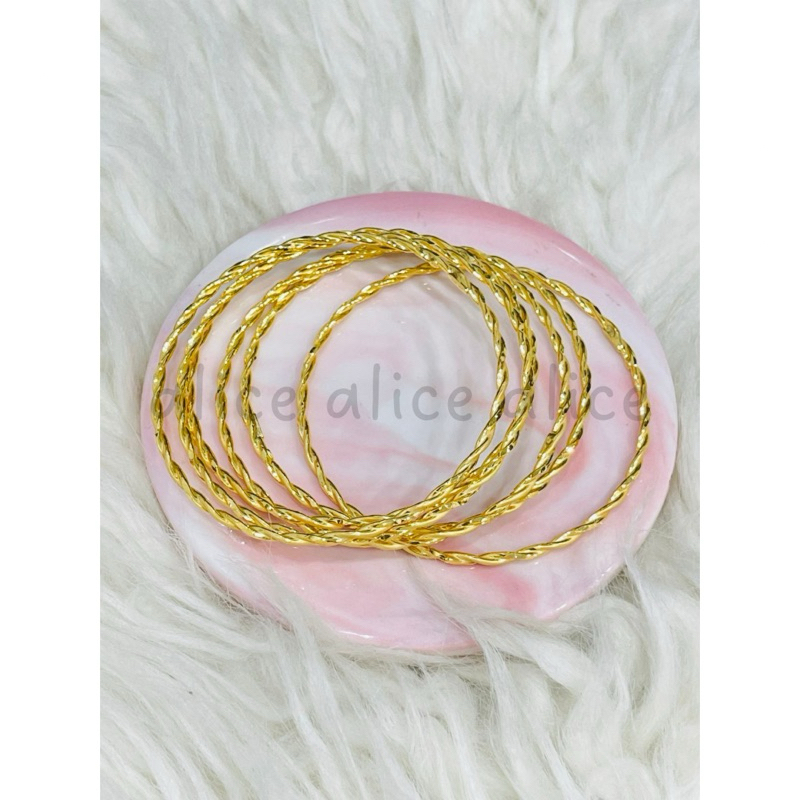 gelang keroncong ulir cantik mewah emas asli kadar 700