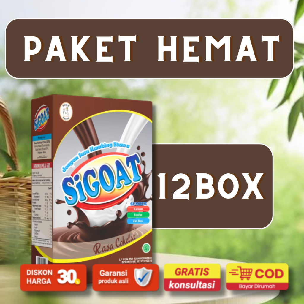 

Paket Hemat 12 Box SIGOAT COKLAT Susu Kambing Etawa