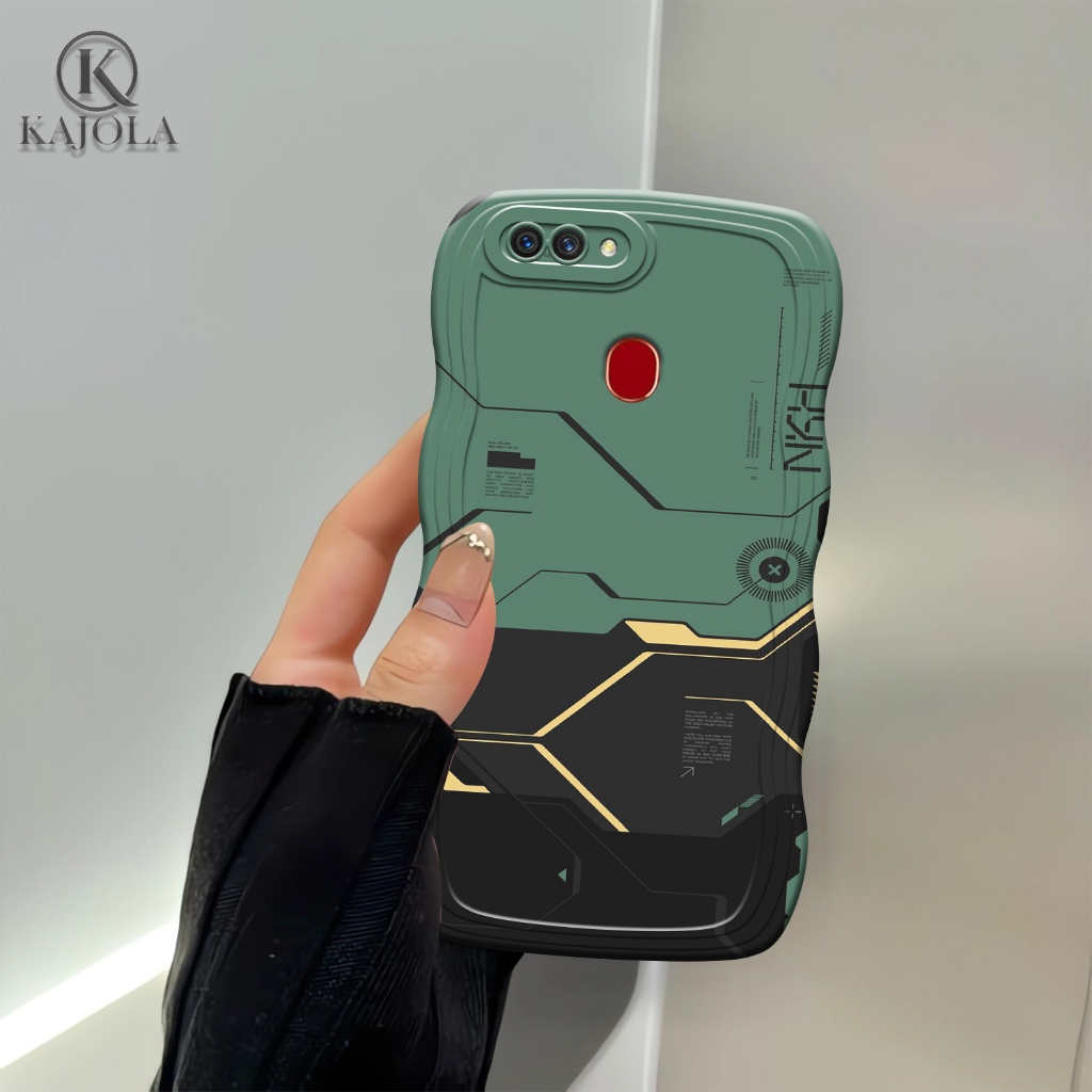 Case Gelombang Oppo A5S / A12 / A11K / A7 / F9 Motif Aesthetic Bahan Softcase silicon Lentur - Skin 