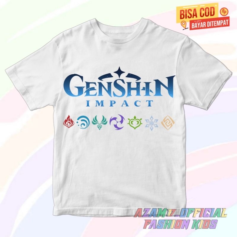 BISA COD KAOS BAJU ANAK GENSHIN IMPACT FREE NAMA / KAOS TSHIRT BAJU ANAK ANIME GENSHIN IMPACT