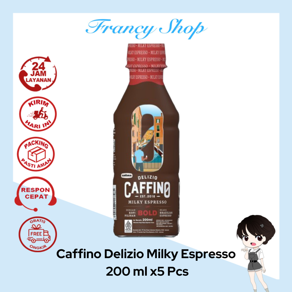 

Paket Murah Kopi Caffino Delizio Milky Espresso Botol 200 ml x5 Pcs