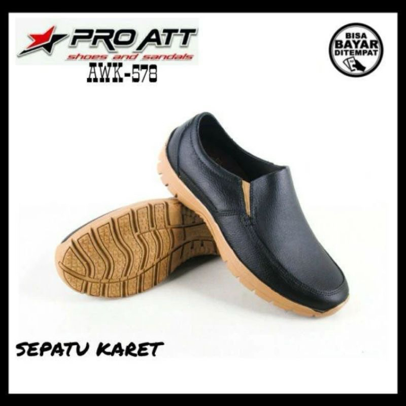Sepatu Pantofel  Karet Pria ATT Hitam/Sepatu Kerja Sepatu Causal Pria