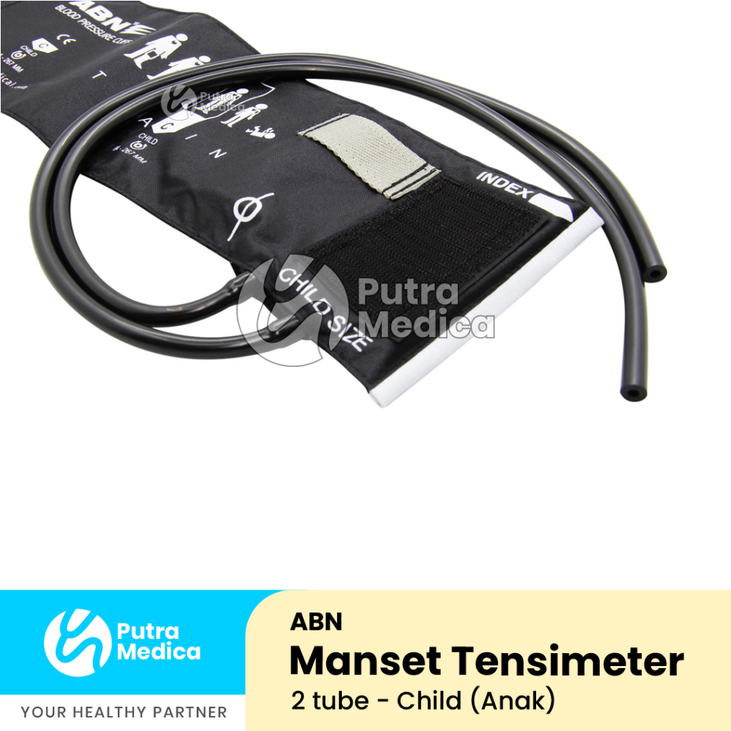 ABN Manset Tensimeter 2 Selang Anak / Nylon Cuff / Sparepart Tensi Manual / Alat Ukur Tekanan Darah