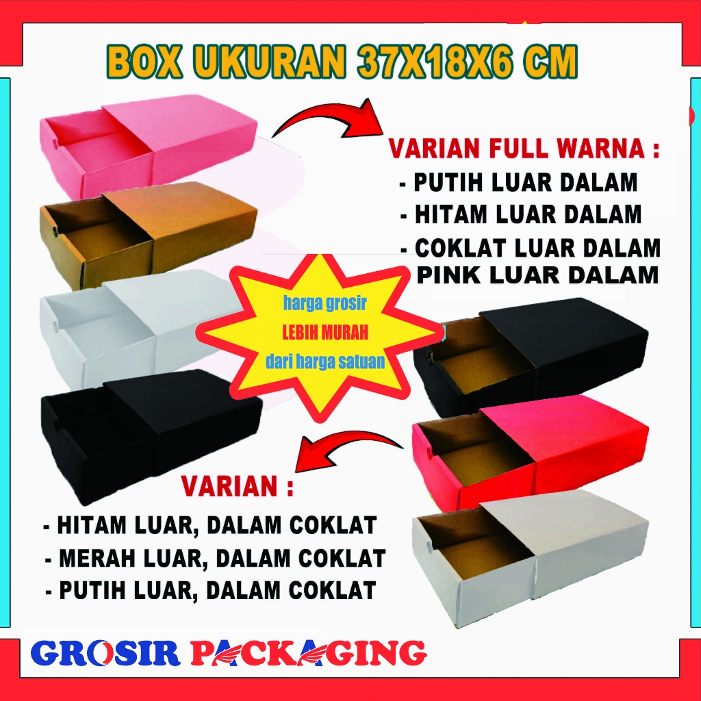 

(PAKET 100 PCS) Box A1 37x18x6 Cm/ Box Packaging/ Kardus