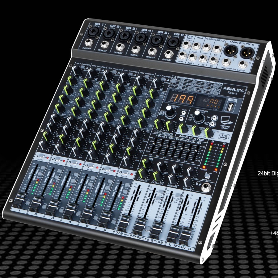 Mixer Ashley party 8 mikser ashley party8 bluetooth 8 channel