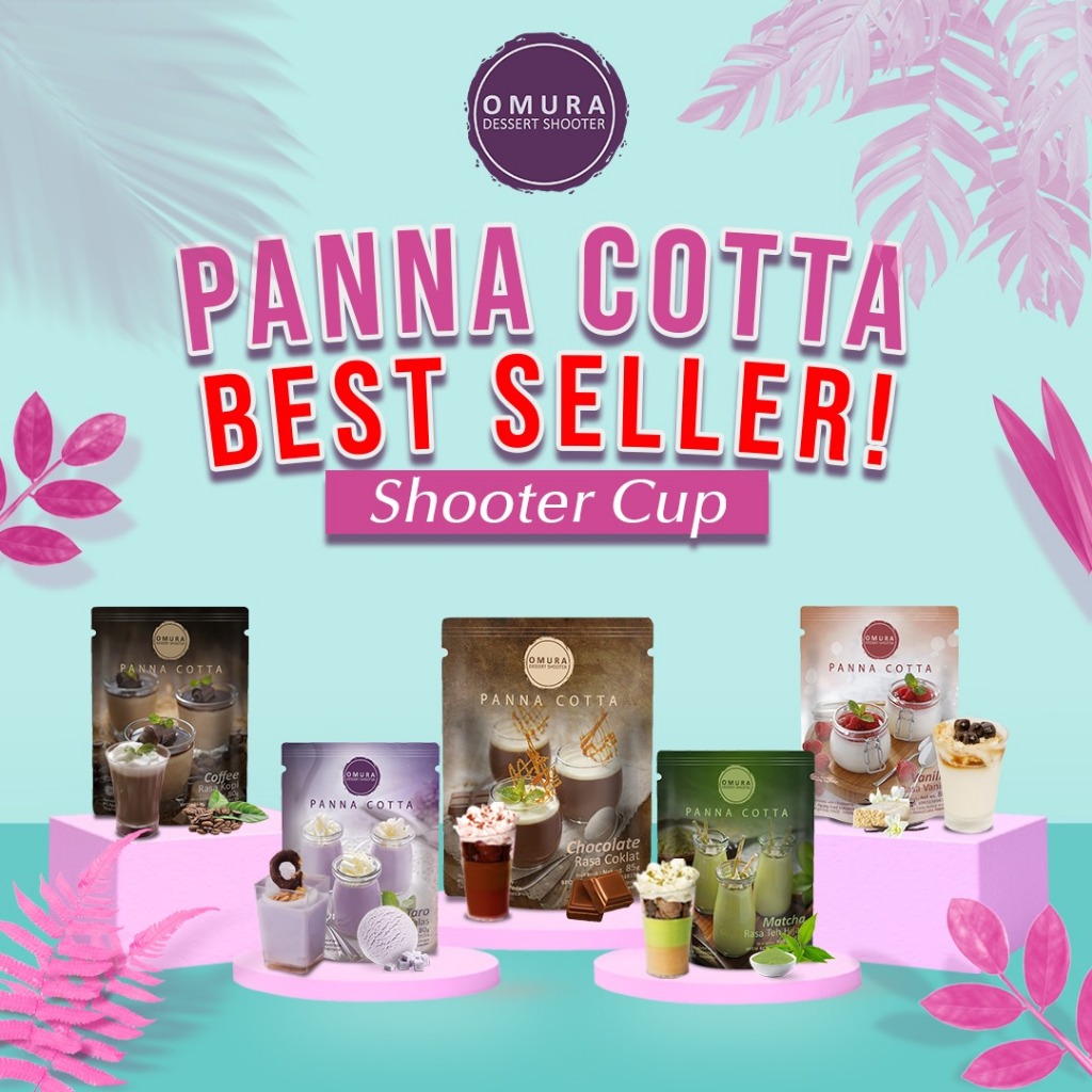 

[BUNDLE CUP SERIES] Omura Dessert Shooter Bubuk Panna Cotta Instant Pudding Italia & Shooter Cup Gelas Puding