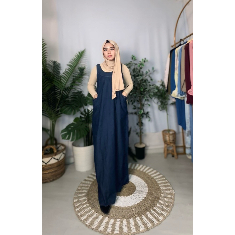 Dress Denim Panjang tanpa Lengan / Long Dress