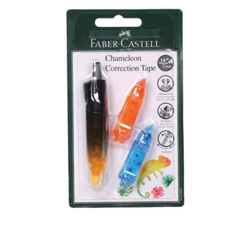 

Faber Correction Tape Chameleon+2Refill Barrel Black 163399R