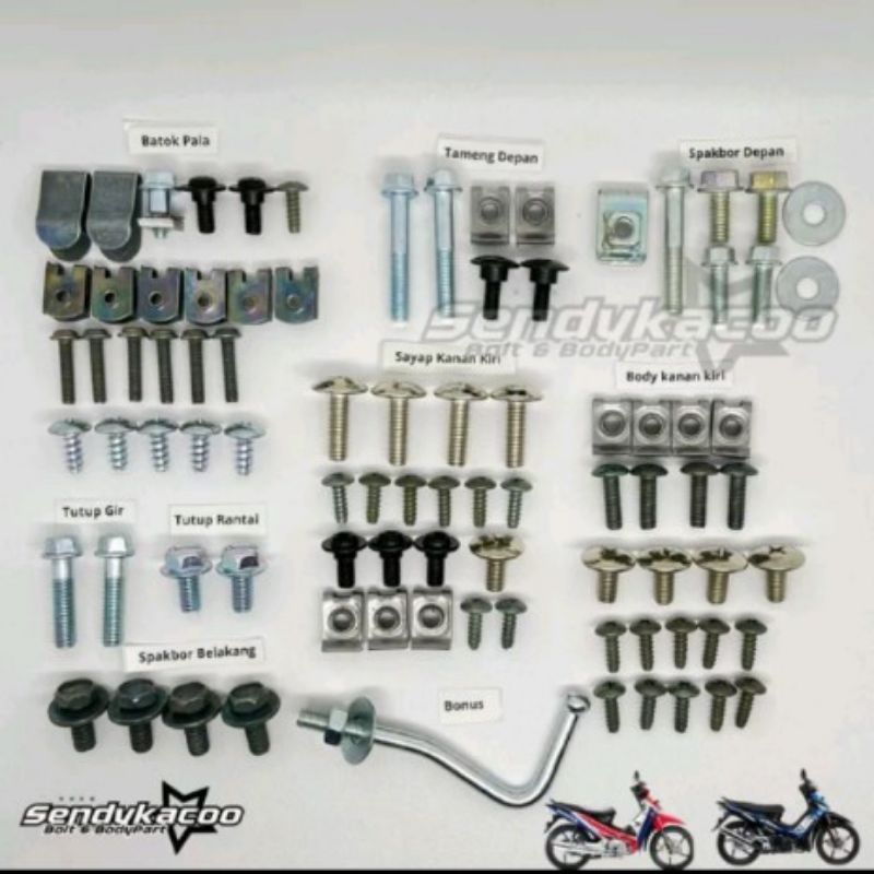 Baut supra x 125 full Set / Baut Body Supra x 125 Batman Full Set