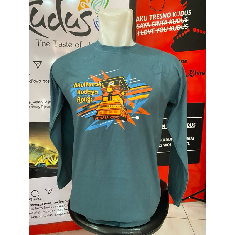 KAOS UNISEX LENGAN PANJANG PRIA WANITA MENARA KUDUS| Kaos Oblong UNISEX
