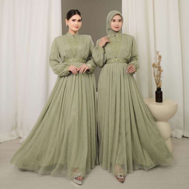 Pavlova Dress - dress simple elegan- dress viral terkini - ootd muslimah - Wanita Gamis Kondangan Me