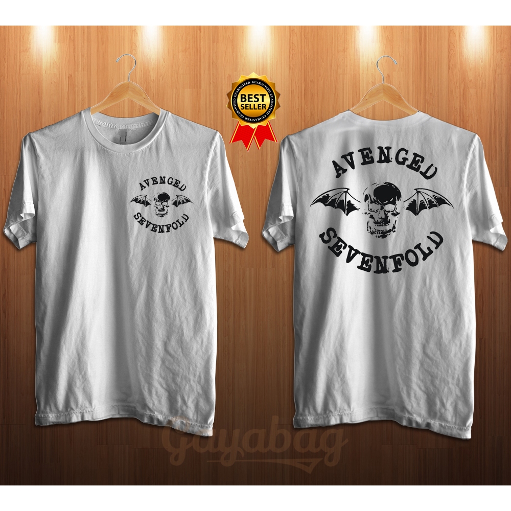 kaos baju lengan pendek band death metal rock avenged sevenfold edisi warna putih keren best seller