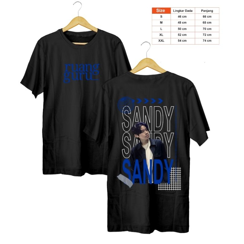 Viki - kaos premium cotton combat, Kaos Sandy Multi-Teks Hitam
