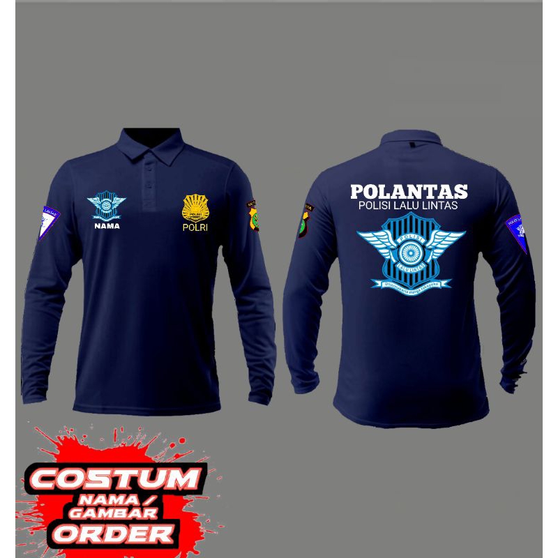 kaos polantas polo lengan panjang/kaos kerah polantas