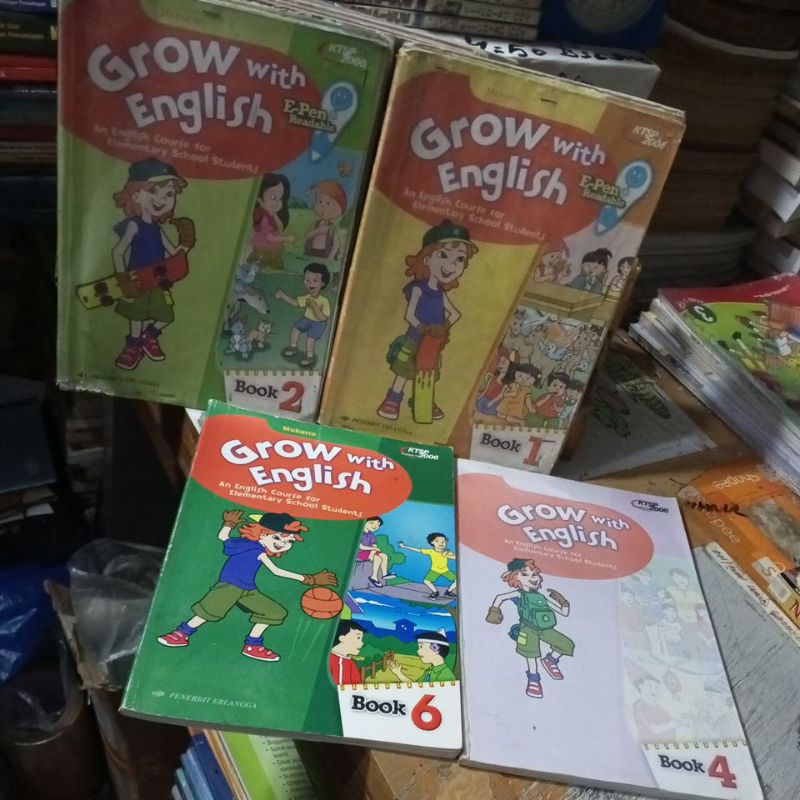 BUKU BAHASA INGGRIS/GROW WITH ENGLISH UNTUK SD KELAS 1,2,3,4,5,6 KTSP 20O6 PENERBIT ERLANGGA