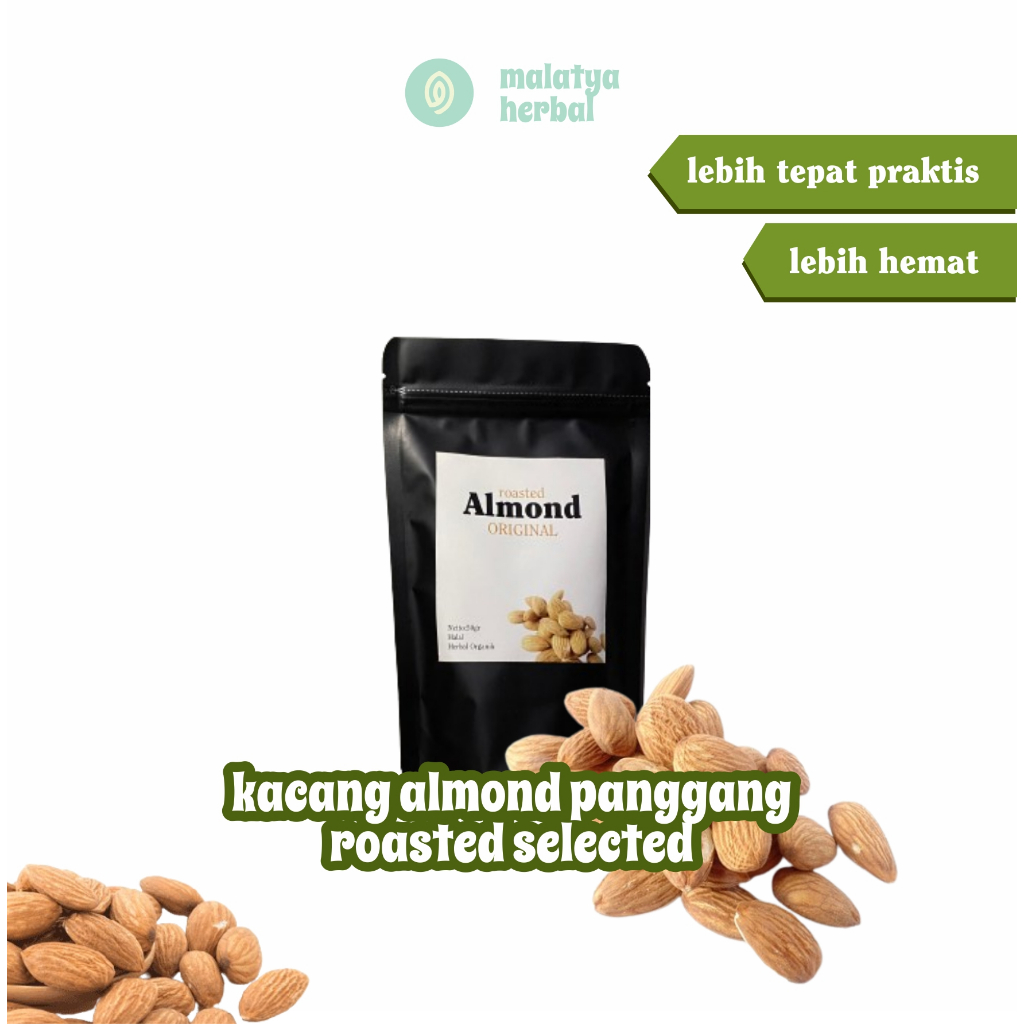 

Kacang Almond Utuh Terkelupas Roasted Selected Premium Malatya Herbal