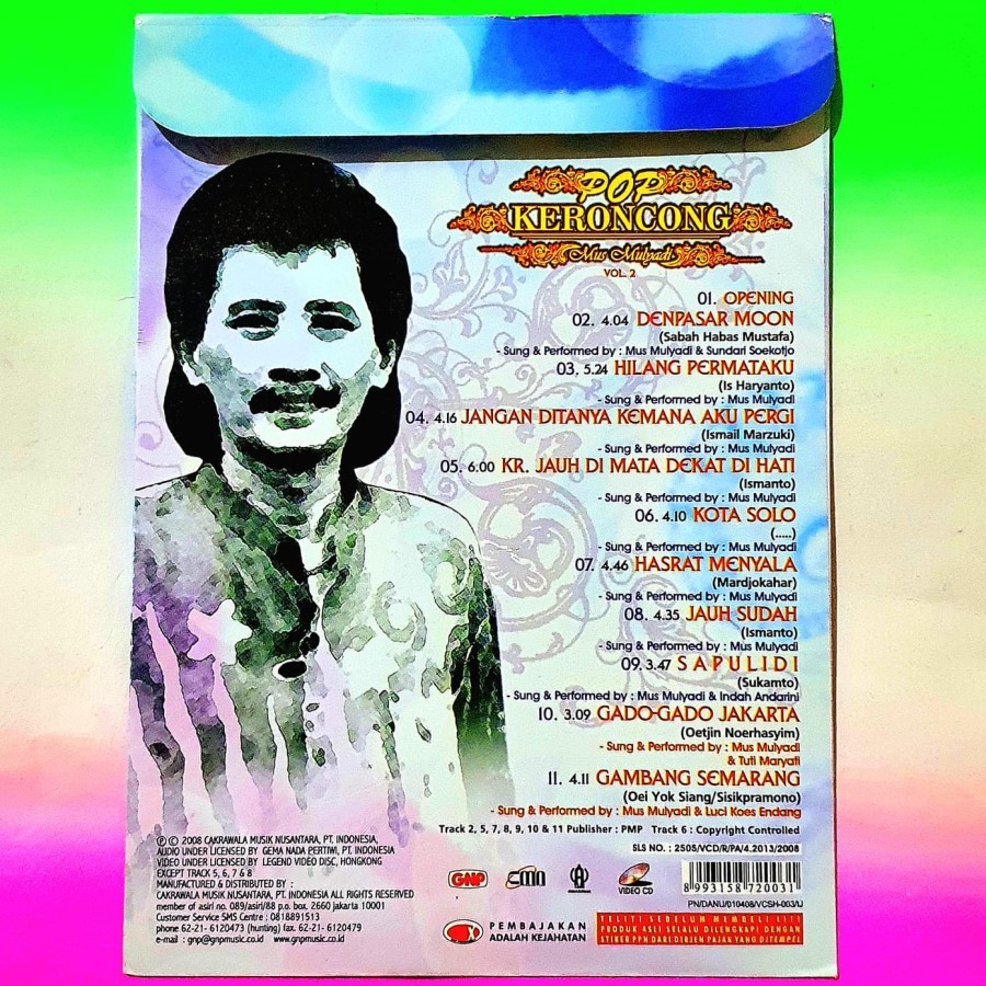 VCD KARAOKE MUS MULYADI KERONCONG ASLI