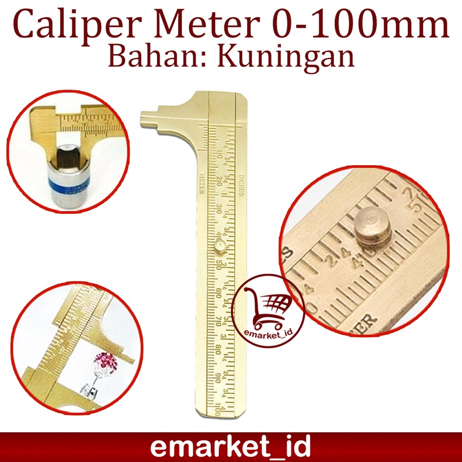 

HARGA SPESIAL Caliper Meter Bahan Kuningan 1mm Jangka Sorong Vernier Sigmat Pengukur Sketmat Mini