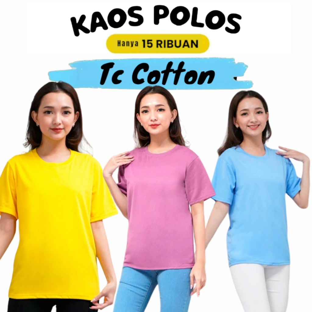 Kaos polos lengan pendek soft pria wanita size L XL KAOS POLOS DISTRO UNISEX DEWASA