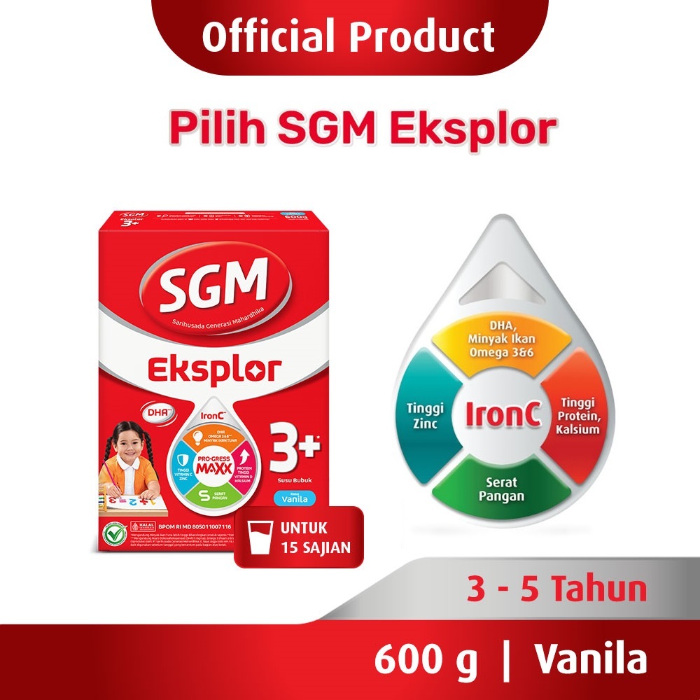 

Susu SGM Eksplor 3+ Pro-Gressmaxx Vanilla Susu Pertumbuhan (Belajar) 600G