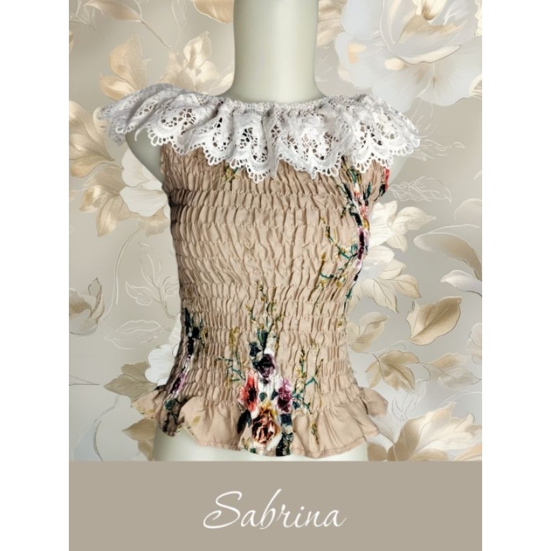 Blouse Atasan Wanita  Sabrina Motif Bunga