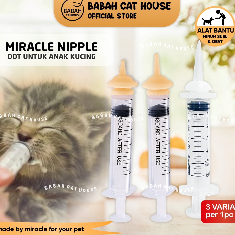 BELI MIRACLE NIPPLE Pentil Dot Susu Spet Anak Bayi Kucing Kecil Mini Niple Nipel Untuk Anakan Kitten