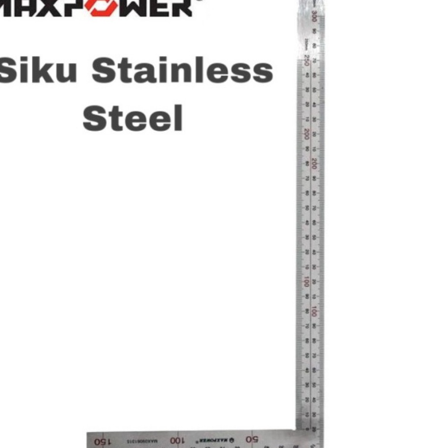 

MURAH Penggaris Siku Stainless Steel Besi Maxpower L Garisan Pengukur Metrik 15x3 cm