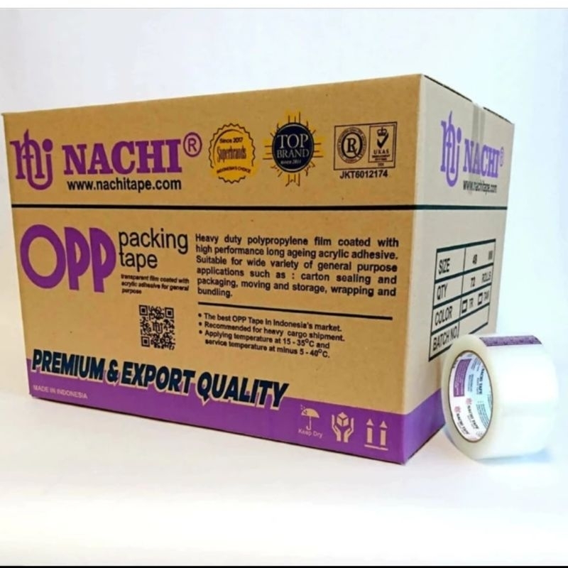 

(Bandung) Lakban Nachi bening transparant 48 mm x 90 yard Core Ungu / Lakban Nachi Premium Core Ungu 2 inch x 100 yard core ungu