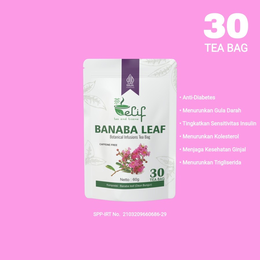 

Banaba Leaf Tea | Teh Diabetes | Teh Kolesterol Darah Tinggi | Teh Banaba Leaf | 30 Tea Bag