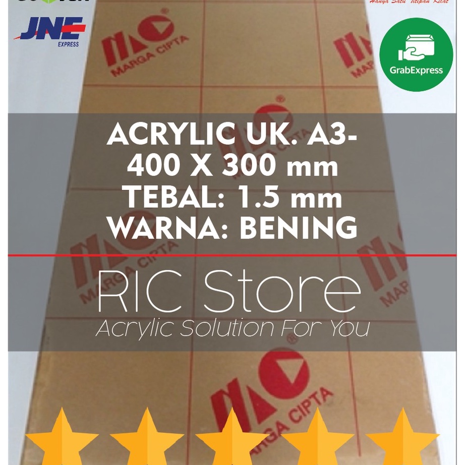 

BERKAH Acrylic Akrilik Lembaran Uk A3 4X3 Tebal 15mm BENING