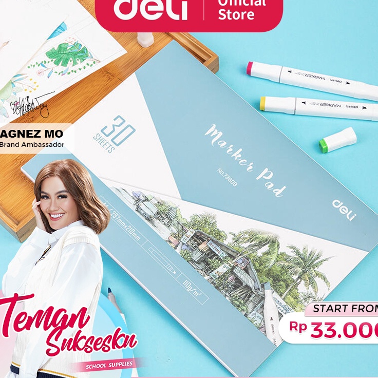 

FLAS SALE Deli Marker Pad Drawing Paper Sketchbook Buku Gambar Untuk Spidol Warna 3 Lembar 7369 7361