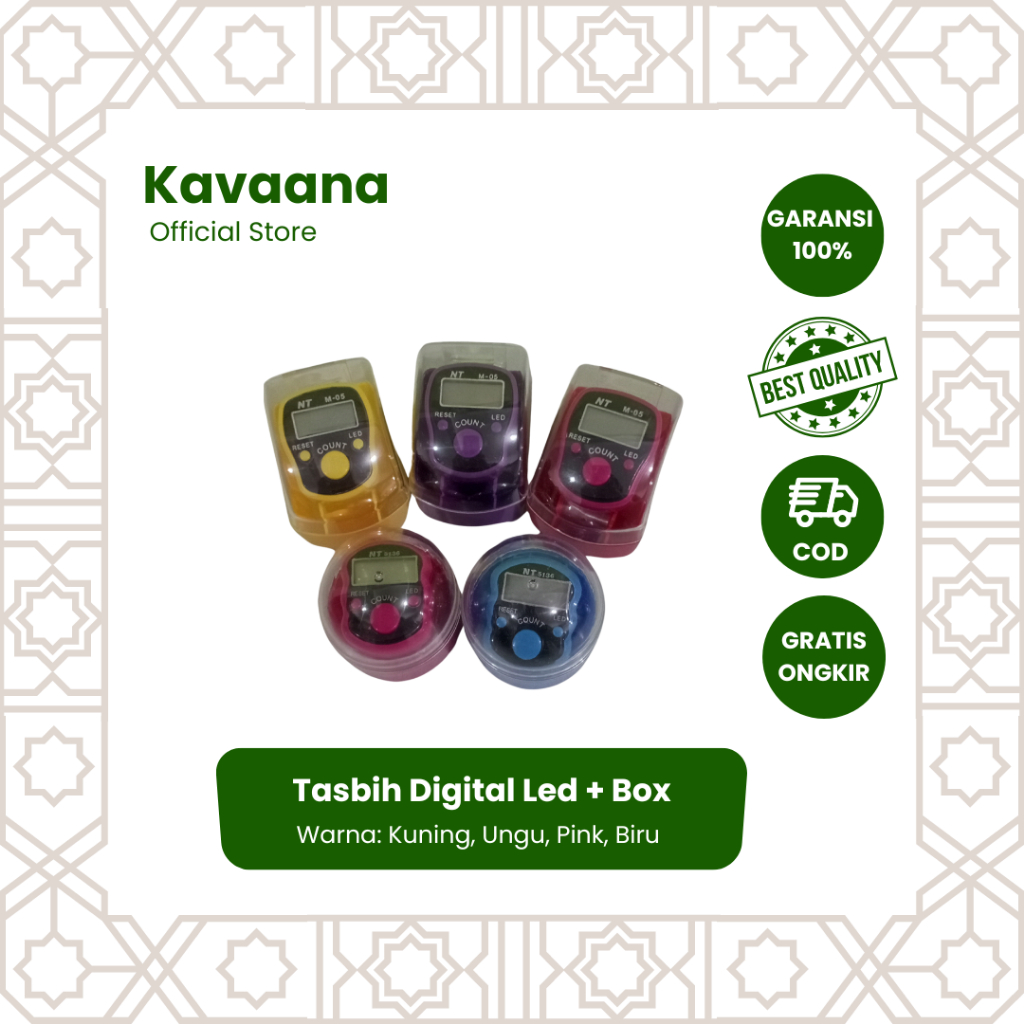 Kavaana Tasbih Digital LED / Tasbih Digital LED Lampu / Tasbih Digital Cincin LED / Tasbih Digital S