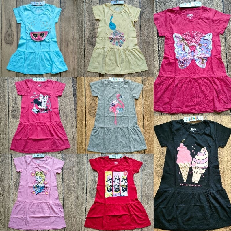 Baju Dress Jurassix Size 2 - 9 Tahun #21(2) Motif Lucu Pakaian Anak Perempuan