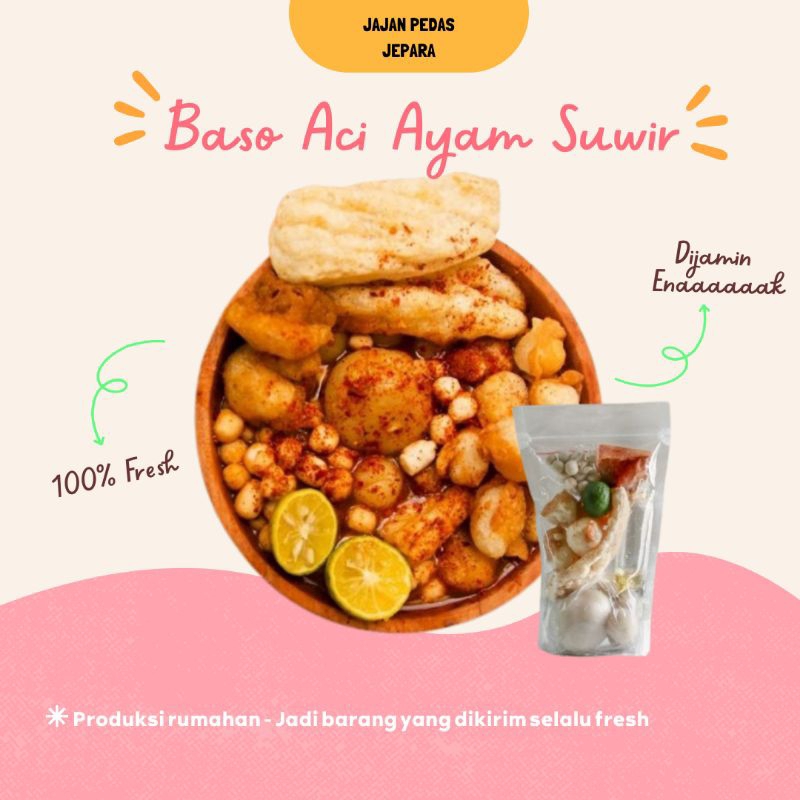 

[PROMO BELI 2 FREE 1] Baso Aci Ayam Suwir JUMBO || Baso Aci Homemade